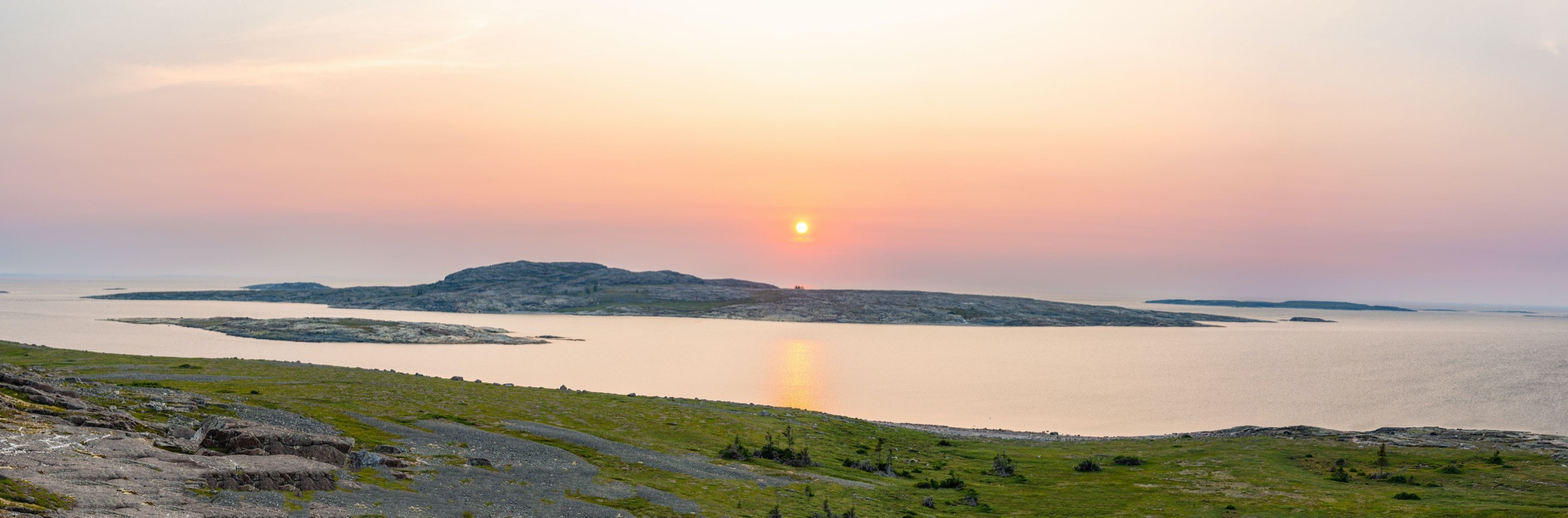 Panoramic sunset over James Bay